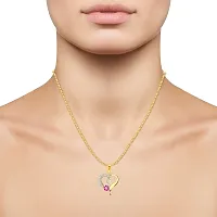 Vighnaharta Valentine Day Gifts Initial R Letter Pendant with Adjustable Gold and Rhodium Plated Jewellery set for Women and Girls.-thumb2