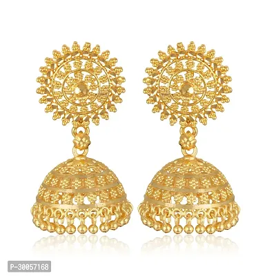 Beautiful Golden Brass Jhumkas For Women