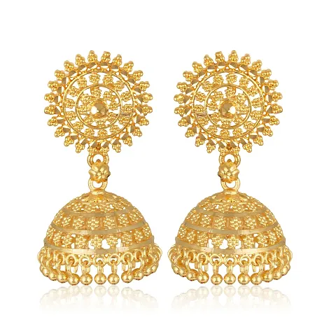 Stylish Gold Brass Studs Earrings For Women