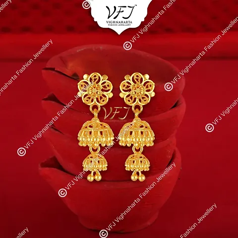 Stylish Brass Jhumkas Earrings For Women