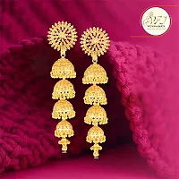 Stylish Gold Brass Studs Earrings For Women-thumb2