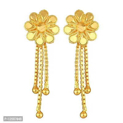 Golden Brass Cubic Zirconia Drop Earrings Earrings For Women