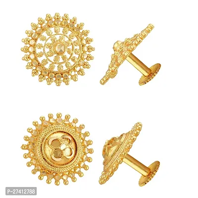 Stylish Golden Brass Earrings For Women Pack Of 2-thumb0