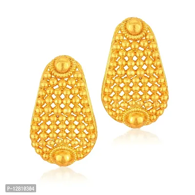 Golden Brass  Studs Earrings For Women