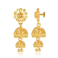 Stylish Golden Brass  Jhumkas Earrings For Women-thumb3