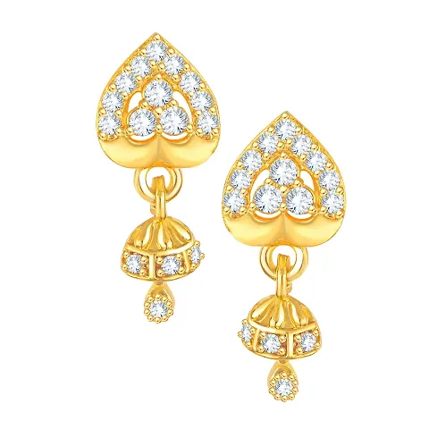 Screw back alloy dangler studs Jhumki CZ Earring for Women and Girls