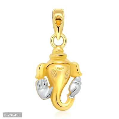 Vighnaharta Chaturbhuj Gold and Rhodium Plated God Pendant - [VFJ1058PG]