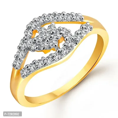 Vighnaharta Elegant Gold CZ Gold and Rhodium Plated Ring -VFJ1023FRG