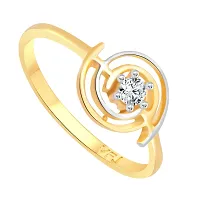 Vighnaharta Circle Solitaire CZ Gold and Rhodium Plated Alloy Fashion Ring for Women and Girls - [VFJ1248FRG16]-thumb1