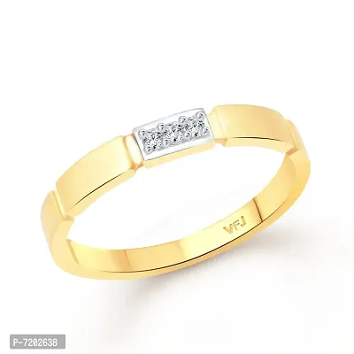 Vighnaharta Delicate Box Band CZ Gold and Rhodium Plated Alloy Fashion Ring for Women and Girls - [VFJ1332FRG12]
