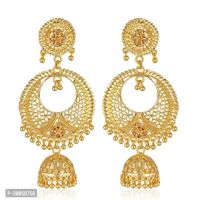 Beautiful Earrings Chic Drop Chandbali Jhumki Earring For Women And Girls-thumb0