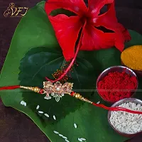 Vighnaharta Dahihandi Gold and Rhodium Plated Alloy Rakhi for Lovely Brother-VFJ1116RKG-thumb1