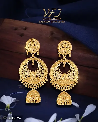 Beautiful Earrings Chic Drop Chandbali Jhumki Earring For Women And Girls-thumb3