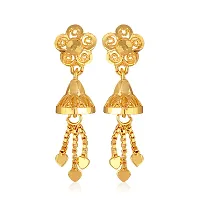 Traditional Golden Brass Beads Jhumkas Earrings For Women-thumb1