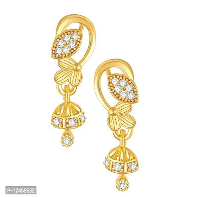 Sizzling star Gold Plated Screw back alloy Jhumki Earring for Women and Girls