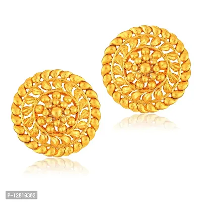 Golden Brass  Studs Earrings For Women