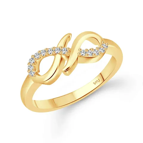 Vighnaharta Stylish (CZ) Plated Ring - (VFJ1594FRR12)