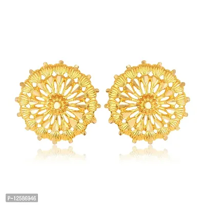 Golden Brass No Gemstone Studs Earrings For Women-thumb3