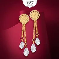 Designer Golden Brass Earrings For Women-thumb2