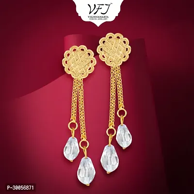 Designer Golden Brass Earrings For Women-thumb3