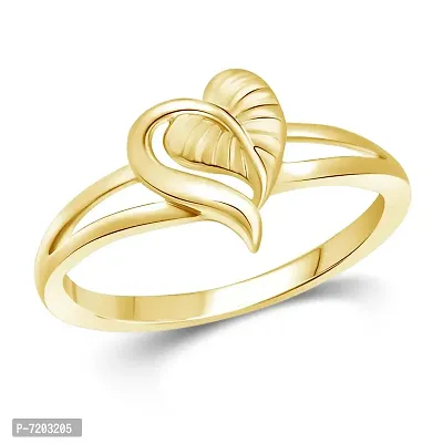 Vighnaharta Cute Leafy Heart Gold Plated Ring for Women [VFJ1636FRG9]-thumb0