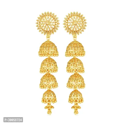 Stylish Gold Brass Studs Earrings For Women