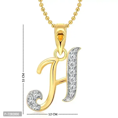 Vighnaharta Valentine Gift Hum Tum Heart Ring with Initial Letter ''H'' Pendant Gold and Rhodium Plated Jewellery Combo Set-thumb3