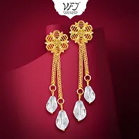 Designer Golden Brass Earrings For Women-thumb2