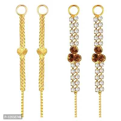 Vighnaharta 1 one gram gold Plated alloy Kanchain Ear chain kanoti Ear Thread Ear to Ear Chain for Women and Girls[VFJ1084-1091KC]