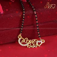 Vighnaharta Valentine Gift Initial LOVE Design Mangalsutra set CZ Gold Plated Alloy Mangalsutra set for Women- [VF1535MSPG-1253ERG]-thumb3