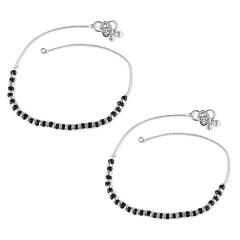 Vighnaharta Traditional Metal Anklets Payal Pair for Women Girls