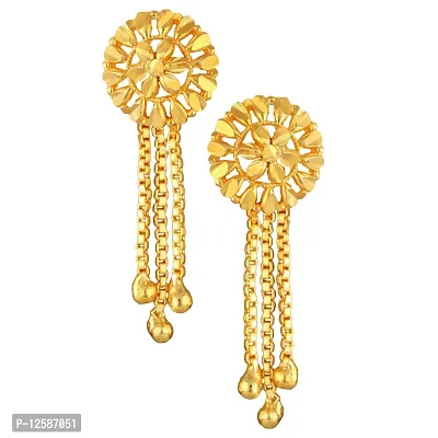 Golden Brass Cubic Zirconia Drop Earrings Earrings For Women