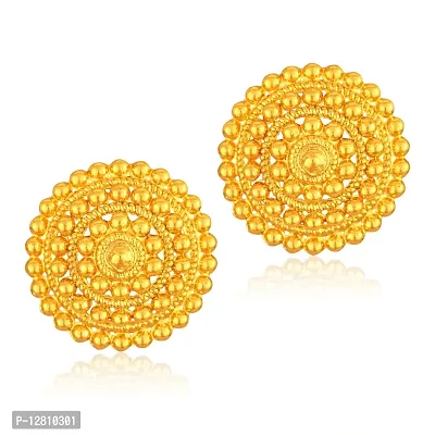 Golden Brass  Studs Earrings For Women