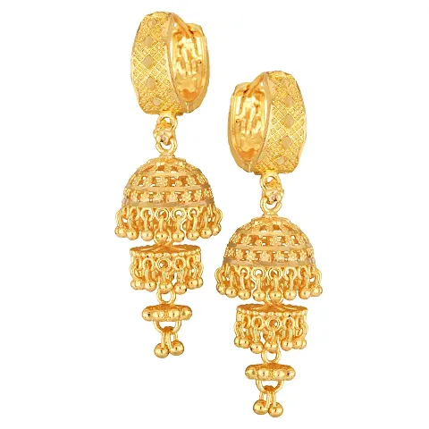 Trendy Brass Golden Jhumkas For Womens