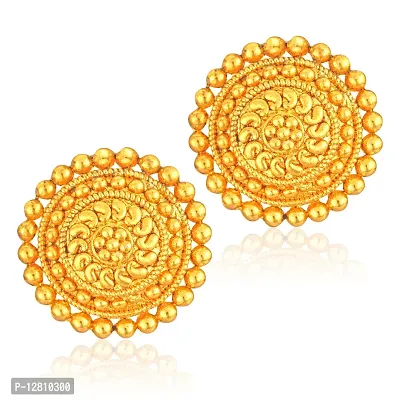 Golden Brass  Studs Earrings For Women