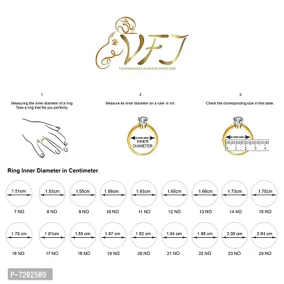 Vighnaharta Spiral Ring Shank H Letter Gold Plated Alloy Finger Ring for Women and Girls - [VFJ1308FRG13]-thumb2