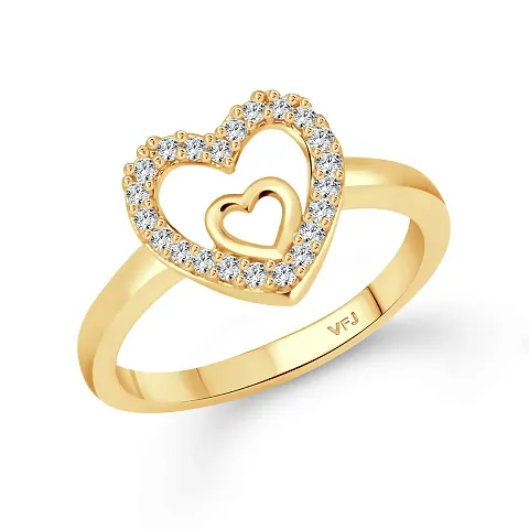 Vighnaharta Heart Designer Ring for Women and Girls-(VFJ1585FRG13)