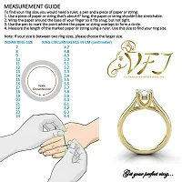 Vighnaharta Valentine Gift Rope Design Heart CZ Gold and Rhodium Plated Alloy Ring for Women and Girls - [VFJ1199FRG14]-thumb1