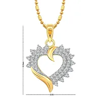 Vighnaharta Valentine Gift Golden Miracle Heart CZ Gold and Rhodium Plated Pendant - [VFJ1198PG]-thumb1