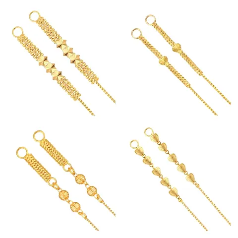 Trendy Golden Brass Ear Cuff For Womens (Pack Of 4)