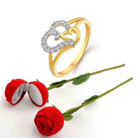 Scented with stylish Valentine CZ plated alloy Ring for Women and Girls (1 scented and 1 ring)