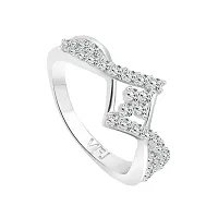 Vighnaharta Finger Touch CZ Rhodium Plated Alloy Finger Ring for Girls and Women - [VFJ1212FRR16]-thumb1