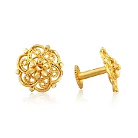 Elegant Golden Brass  Studs Earrings For Women Pack Of 2-thumb1