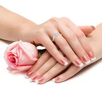 Vighnaharta Valentine's CZ Rhodium Plated Ring with Scented Rose Ring Box for Women and Girls. [Pack of- 1 Ring and 1 Scented Rose]-VFJ1514SCENT-ROSE14-thumb1