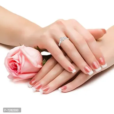 Vighnaharta Valentine's CZ Rhodium Plated Ring with Scented Rose Ring Box for Women and Girls. [Pack of- 1 Ring and 1 Scented Rose]-VFJ1514SCENT-ROSE14-thumb2