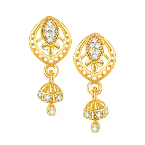 Screw back alloy dangler studs Jhumki CZ Earring for Women and Girls