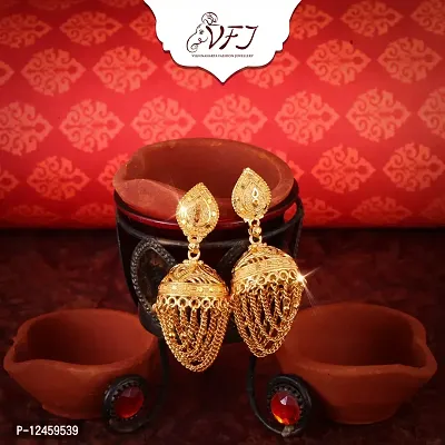 Shimmering CharmingGold CZ dangler Jhumki  Earring for Women and Girls-thumb0