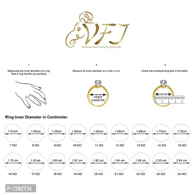 Vighnaharta Dia Couple Flower cz Gold and Rhodium Plated Alloy Ring for Women and Girls-[VFJ1395FRG11]-thumb3