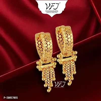 Designer Golden Brass Earrings For Women-thumb3