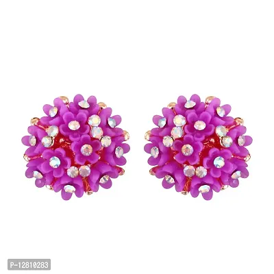 Turquoise Brass Diamond Studs Earrings For Women